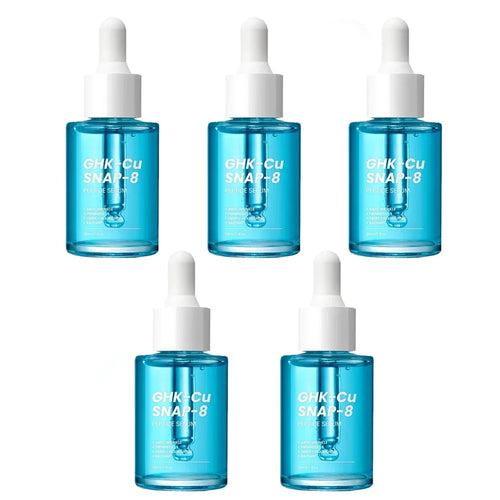 GHK-Cu Copper Peptides Facial Serum with SNAP-8 for Fine Lines, Wrinkles, Firming, Deep Hydration & Collagen，All Skin Types - NET WT: 30mlx5 pieces, Net-weight: 30ml